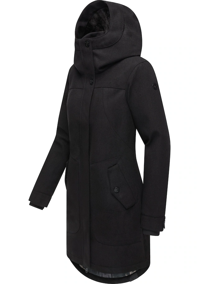 Ragwear Wintermantel »Jannisa Coat« Klassischer Damen Kurzmantel mit Kapuze
