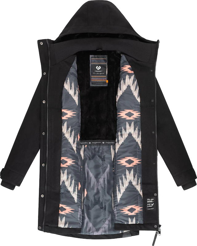 Ragwear Wintermantel »Jannisa Coat« Klassischer Damen Kurzmantel mit Kapuze