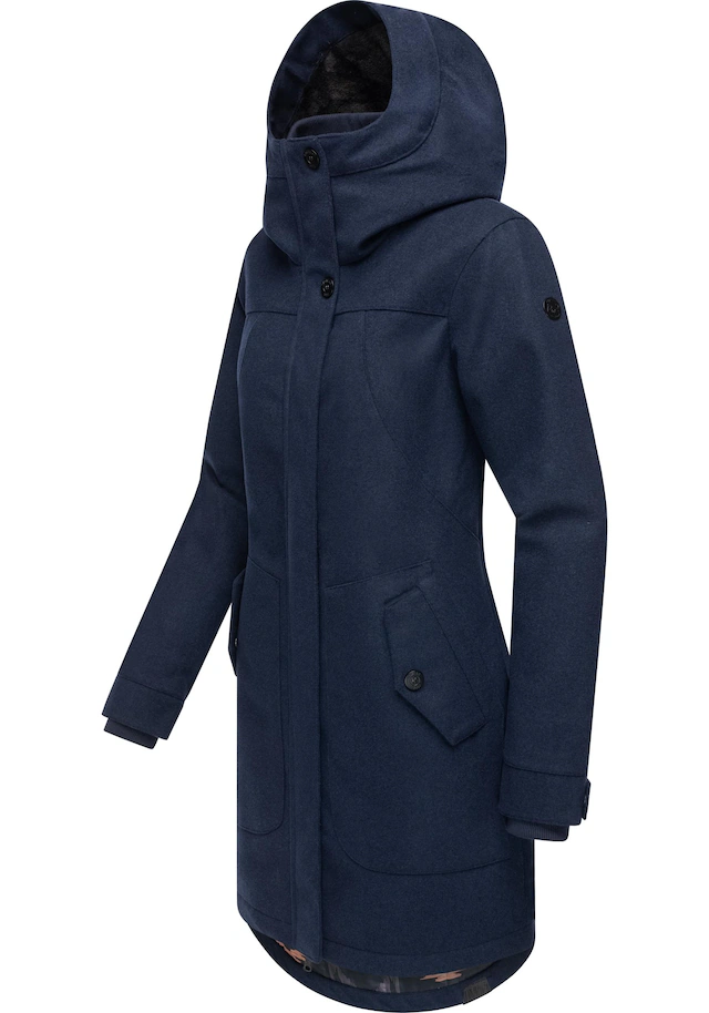 Ragwear Wintermantel »Jannisa Coat« Klassischer Damen Kurzmantel mit Kapuze