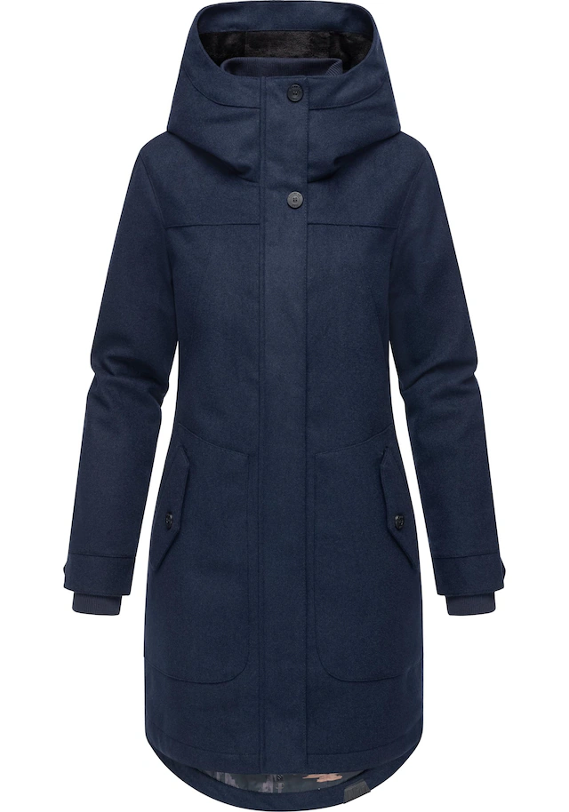 Ragwear Wintermantel »Jannisa Coat« Klassischer Damen Kurzmantel mit Kapuze