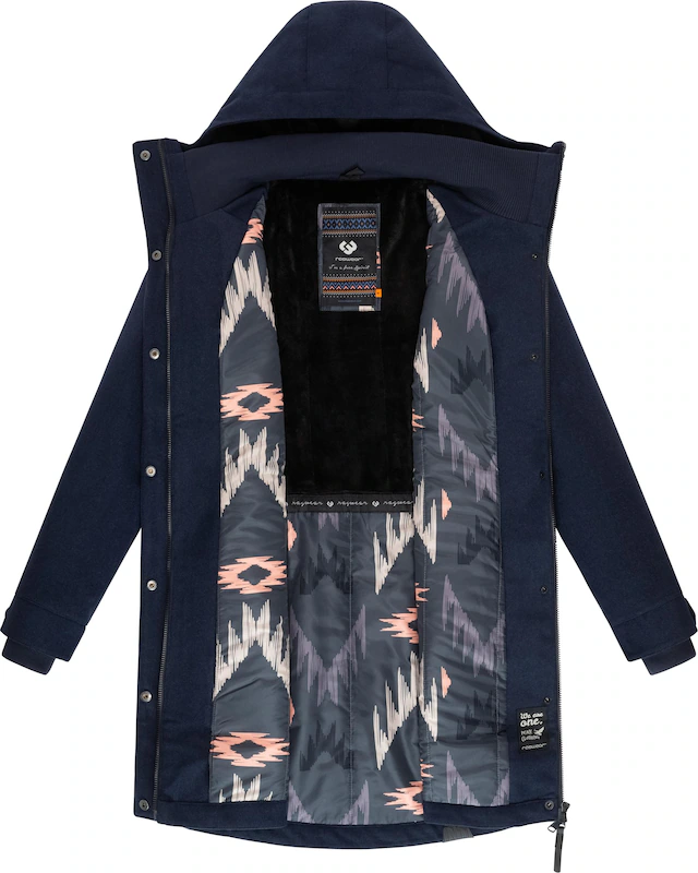 Ragwear Wintermantel »Jannisa Coat« Klassischer Damen Kurzmantel mit Kapuze