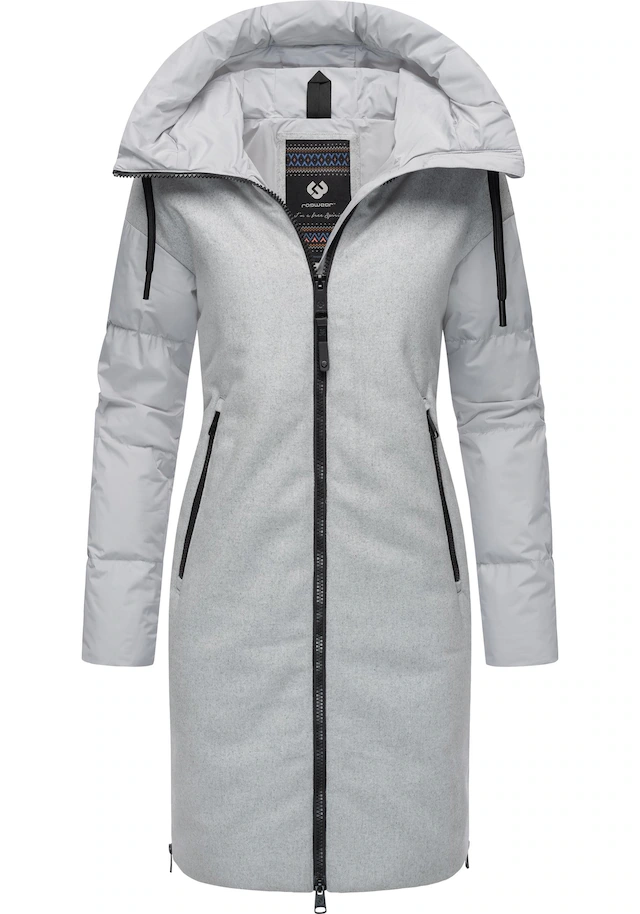 Ragwear Wintermantel »Jumana« Damen Mantel aus modernem Materialmix mit Kapuze