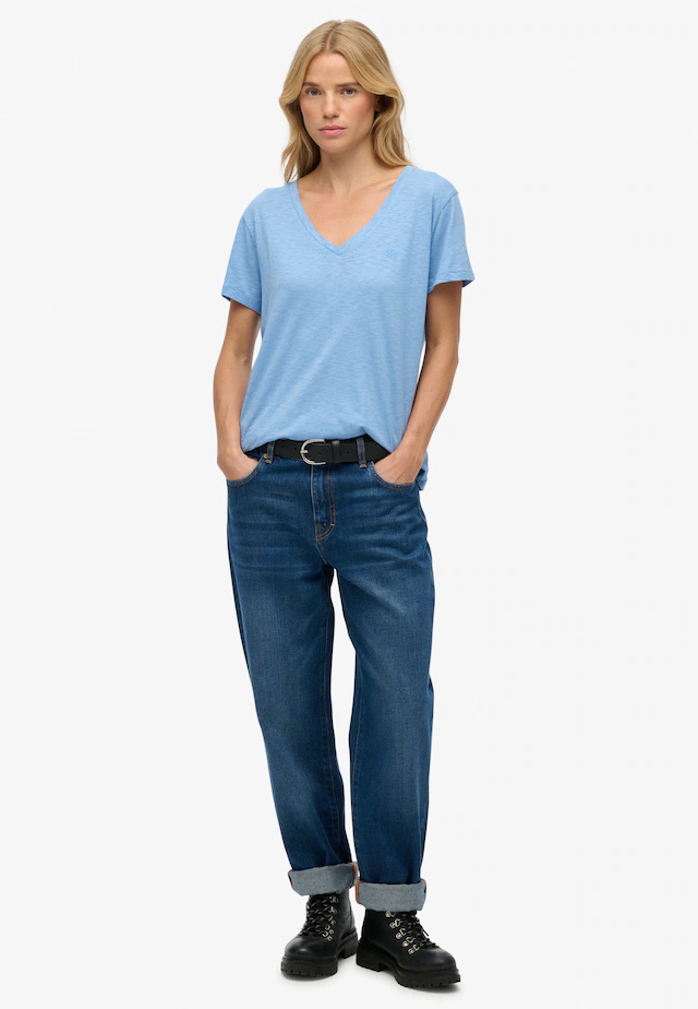 Superdry T-Shirt »STUDIOS SLUB EMB VEE TEE« Baumwollmischung, relaxed fit