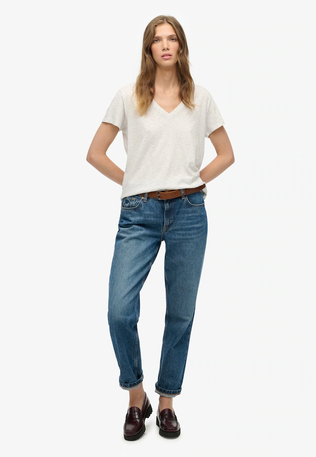 Superdry T-Shirt »STUDIOS SLUB EMB VEE TEE« Baumwollmischung, relaxed fit