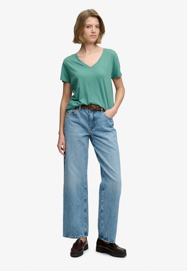 Superdry T-Shirt »STUDIOS SLUB EMB VEE TEE« Baumwollmischung, relaxed fit