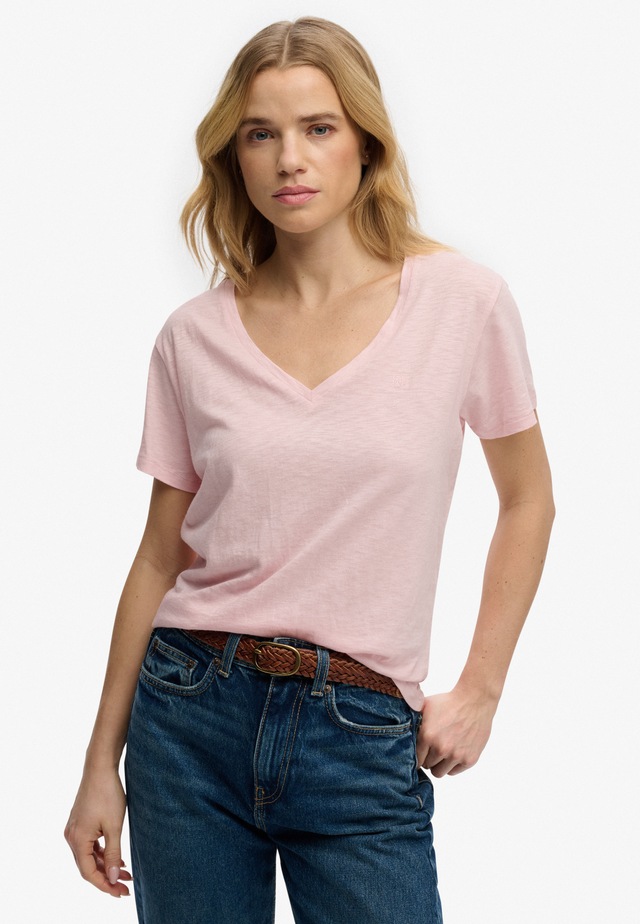 Superdry T-Shirt »STUDIOS SLUB EMB VEE TEE« Baumwollmischung, relaxed fit