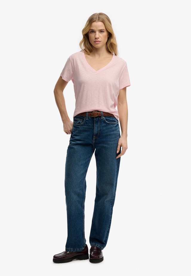 Superdry T-Shirt »STUDIOS SLUB EMB VEE TEE« Baumwollmischung, relaxed fit
