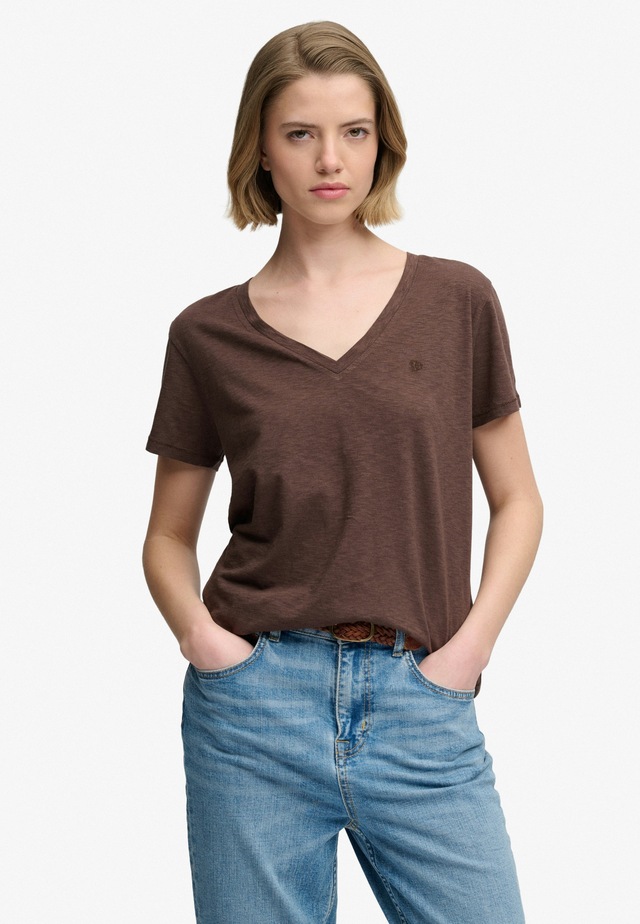 Superdry T-Shirt »STUDIOS SLUB EMB VEE TEE« Baumwollmischung, relaxed fit