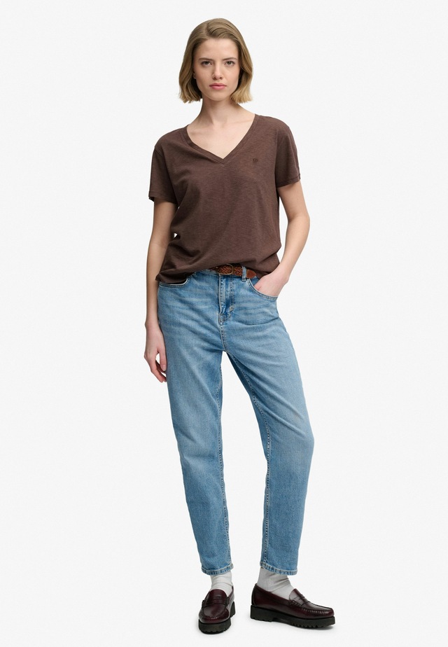 Superdry T-Shirt »STUDIOS SLUB EMB VEE TEE« Baumwollmischung, relaxed fit