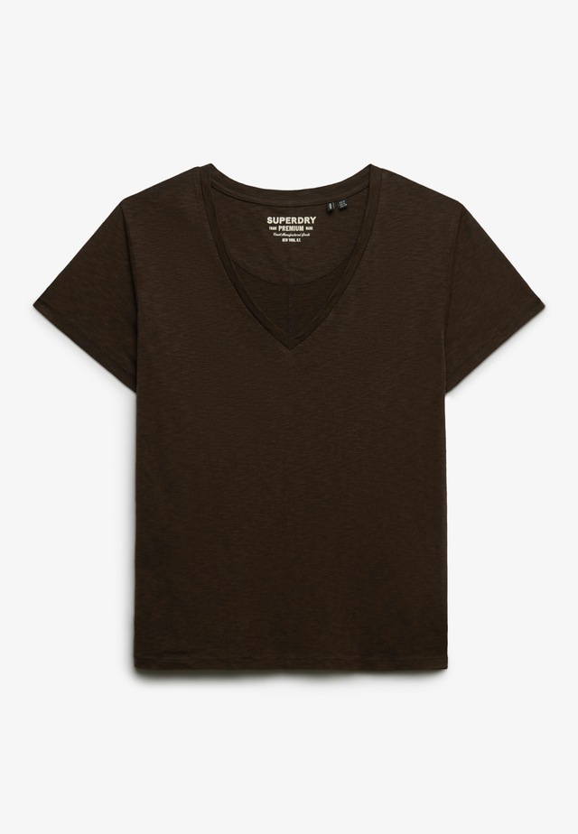 Superdry T-Shirt »STUDIOS SLUB EMB VEE TEE« Baumwollmischung, relaxed fit