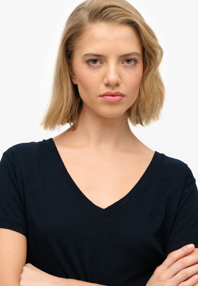 Superdry T-Shirt »STUDIOS SLUB EMB VEE TEE« Baumwollmischung, relaxed fit