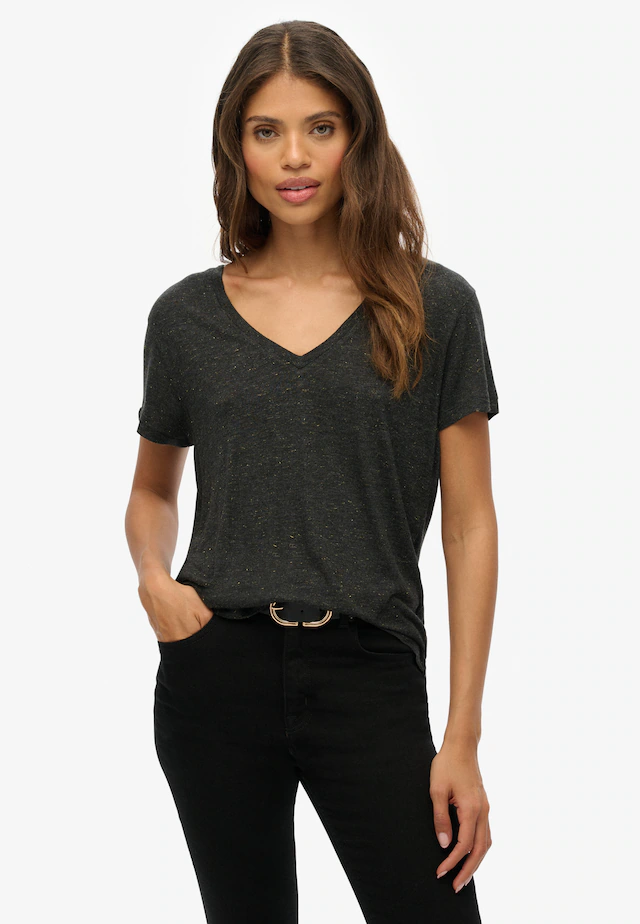 Superdry T-Shirt »STUDIOS SLUB EMB VEE TEE« Baumwollmischung, relaxed fit