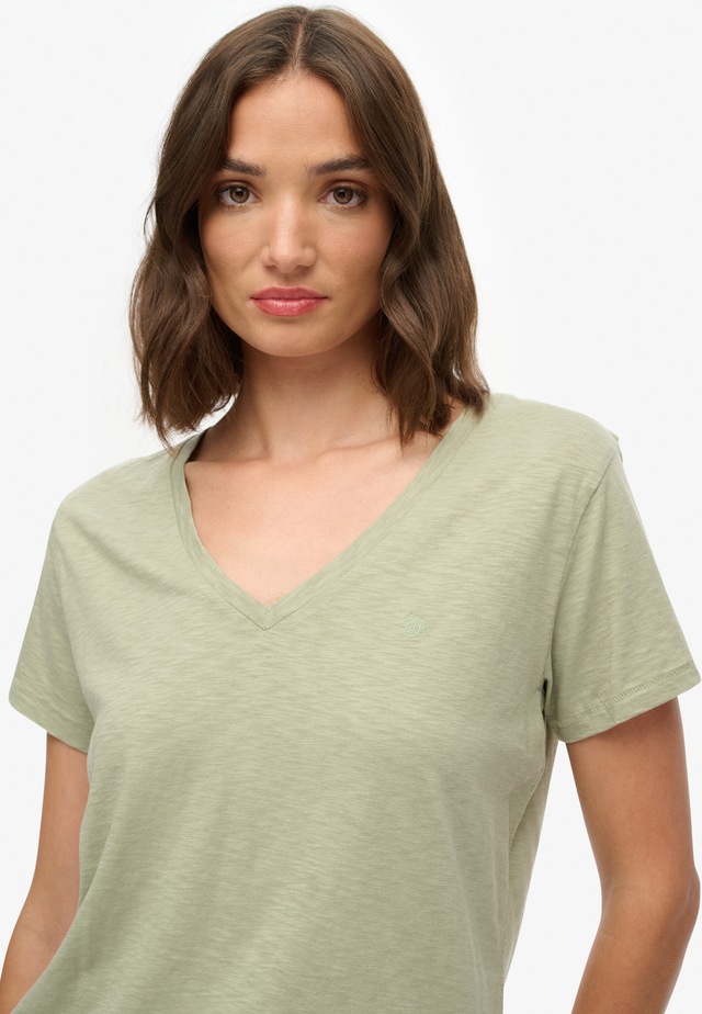 Superdry T-Shirt »STUDIOS SLUB EMB VEE TEE« Baumwollmischung, relaxed fit