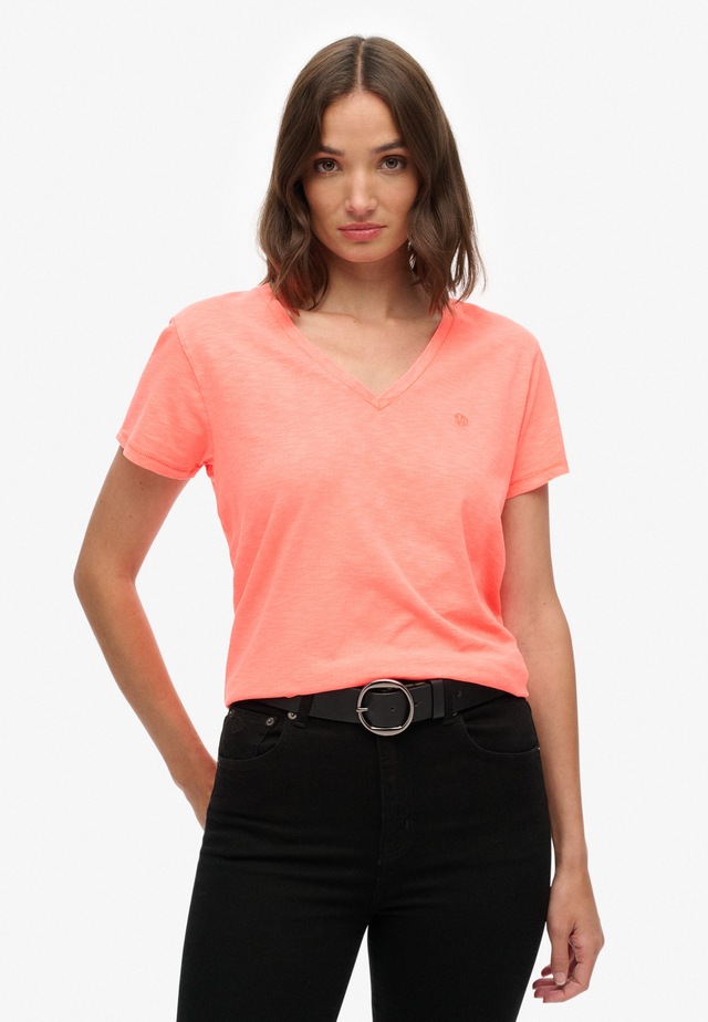 Superdry T-Shirt »STUDIOS SLUB EMB VEE TEE« Baumwollmischung, relaxed fit