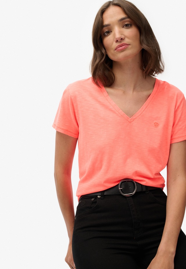 Superdry T-Shirt »STUDIOS SLUB EMB VEE TEE« Baumwollmischung, relaxed fit
