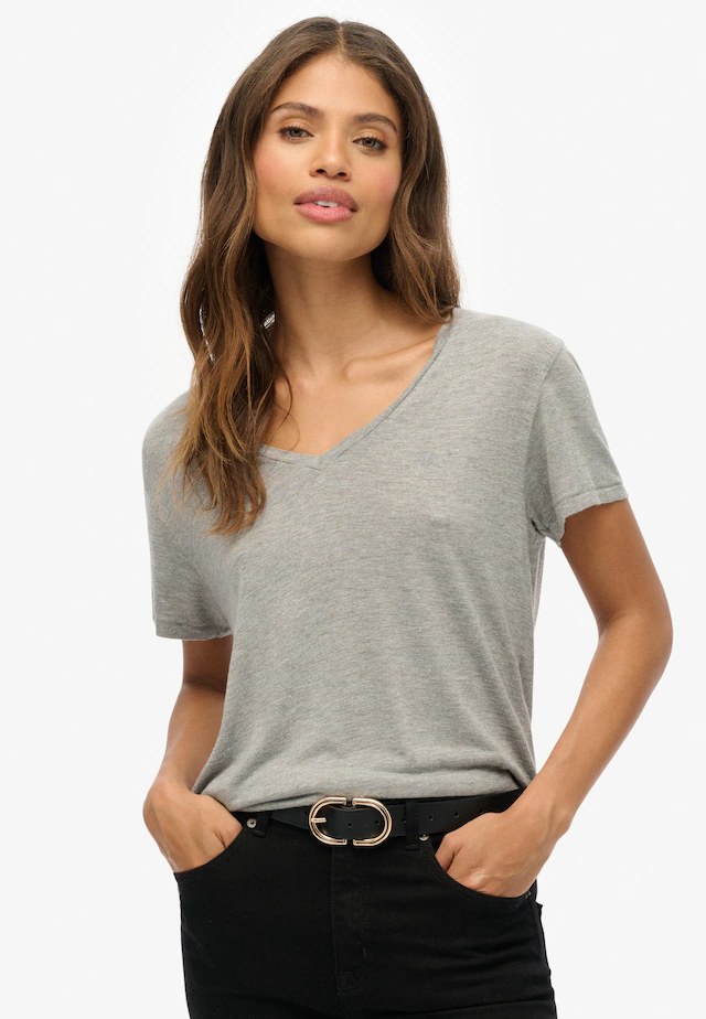 Superdry T-Shirt »STUDIOS SLUB EMB VEE TEE« Baumwollmischung, relaxed fit