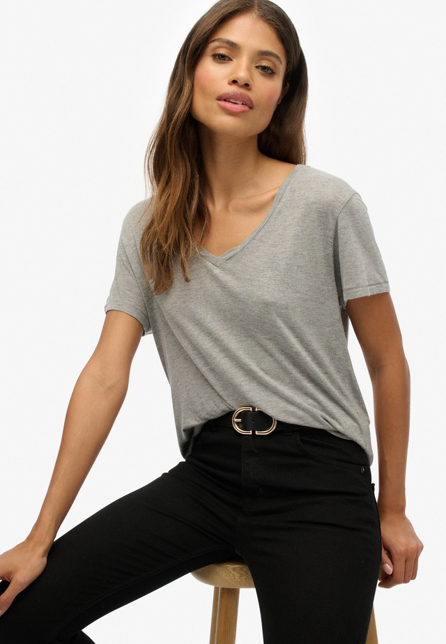 Superdry T-Shirt »STUDIOS SLUB EMB VEE TEE« Baumwollmischung, relaxed fit