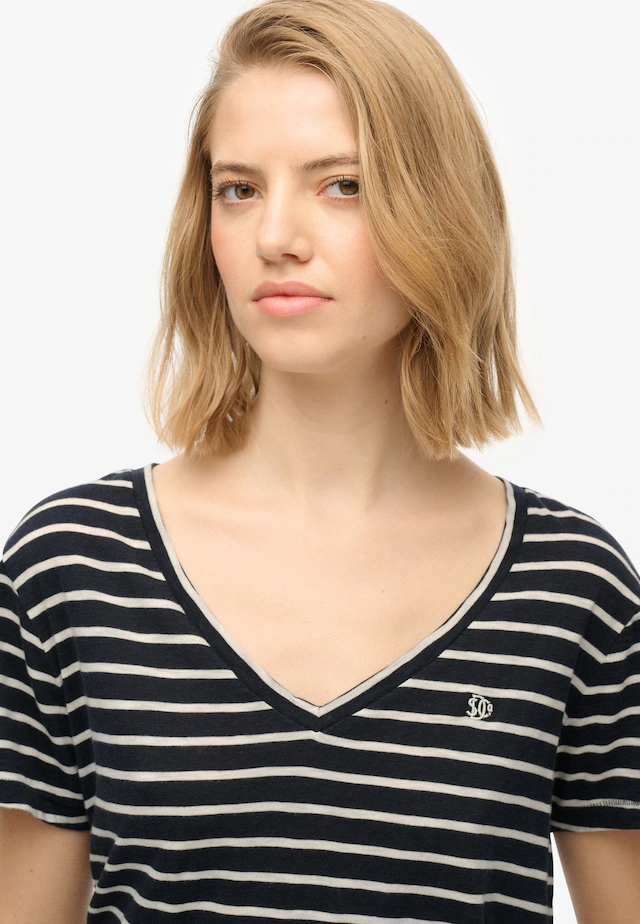 Superdry T-Shirt »STUDIOS SLUB EMB VEE TEE« Baumwollmischung, relaxed fit