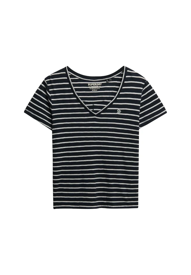 Superdry T-Shirt »STUDIOS SLUB EMB VEE TEE« Baumwollmischung, relaxed fit