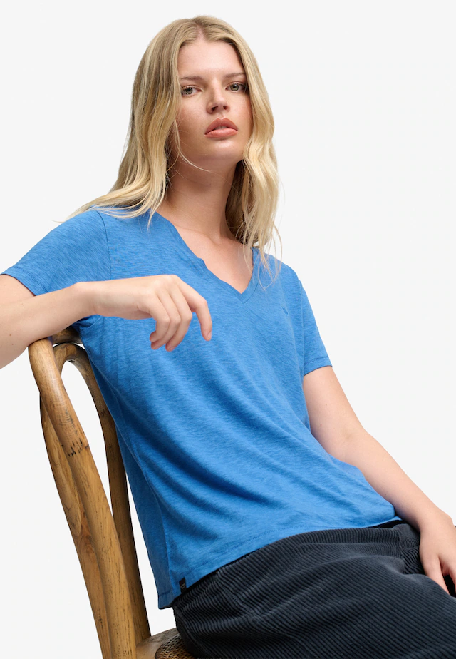 Superdry T-Shirt »STUDIOS SLUB EMB VEE TEE« Baumwollmischung, relaxed fit