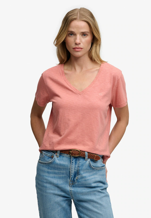 Superdry T-Shirt »STUDIOS SLUB EMB VEE TEE« Baumwollmischung, relaxed fit