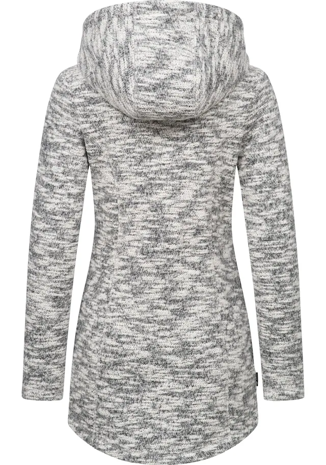 Ragwear Longstrickjacke »Leysha Melange« Sportliche Kapuzenjacke in melierter Strick-Optik