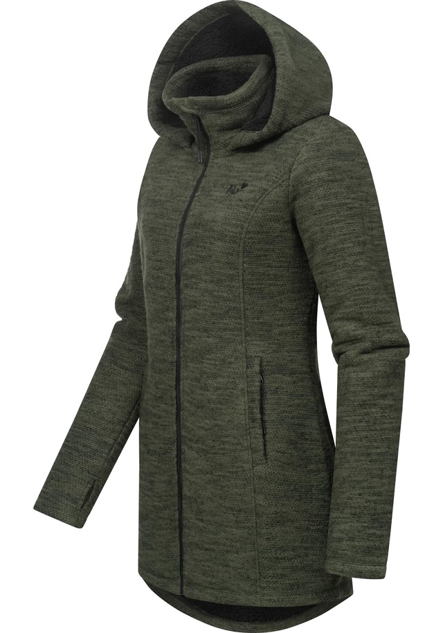 Ragwear Longstrickjacke »Leysha Melange« Sportliche Kapuzenjacke in melierter Strick-Optik
