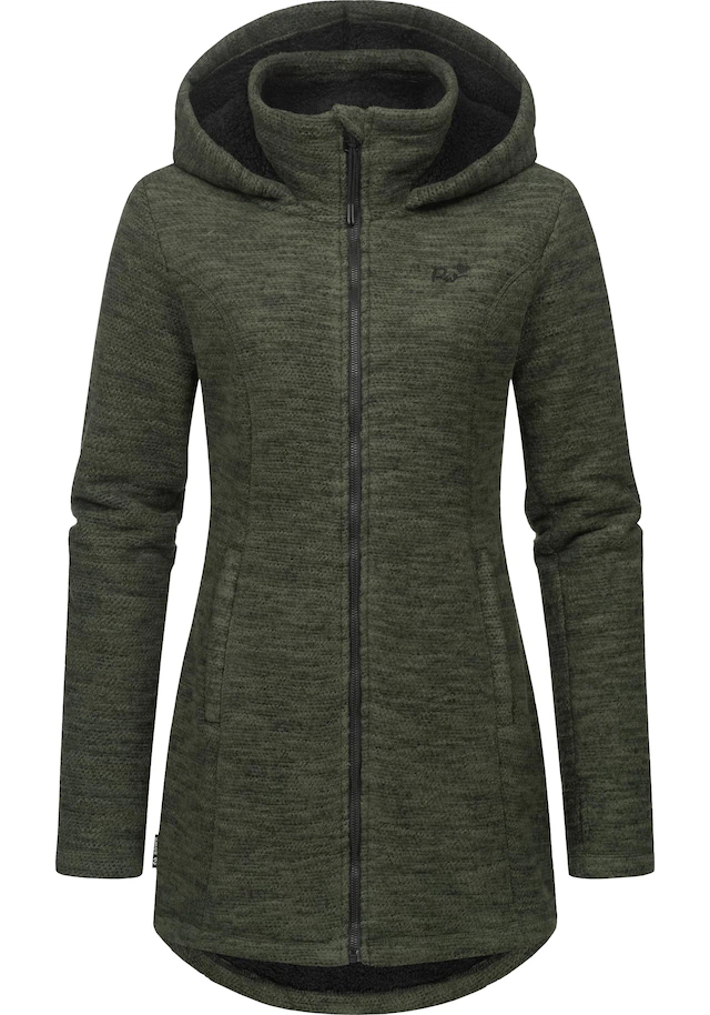 Ragwear Longstrickjacke »Leysha Melange« Sportliche Kapuzenjacke in melierter Strick-Optik