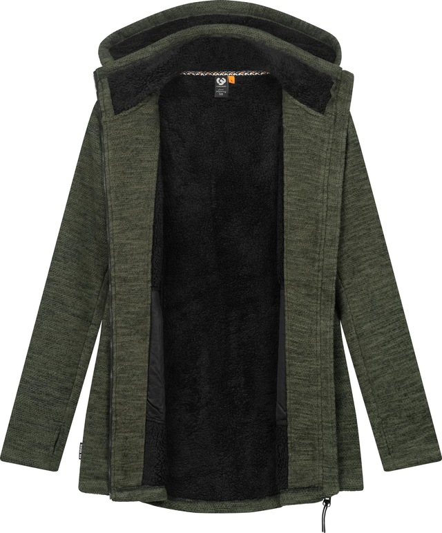 Ragwear Longstrickjacke »Leysha Melange« Sportliche Kapuzenjacke in melierter Strick-Optik