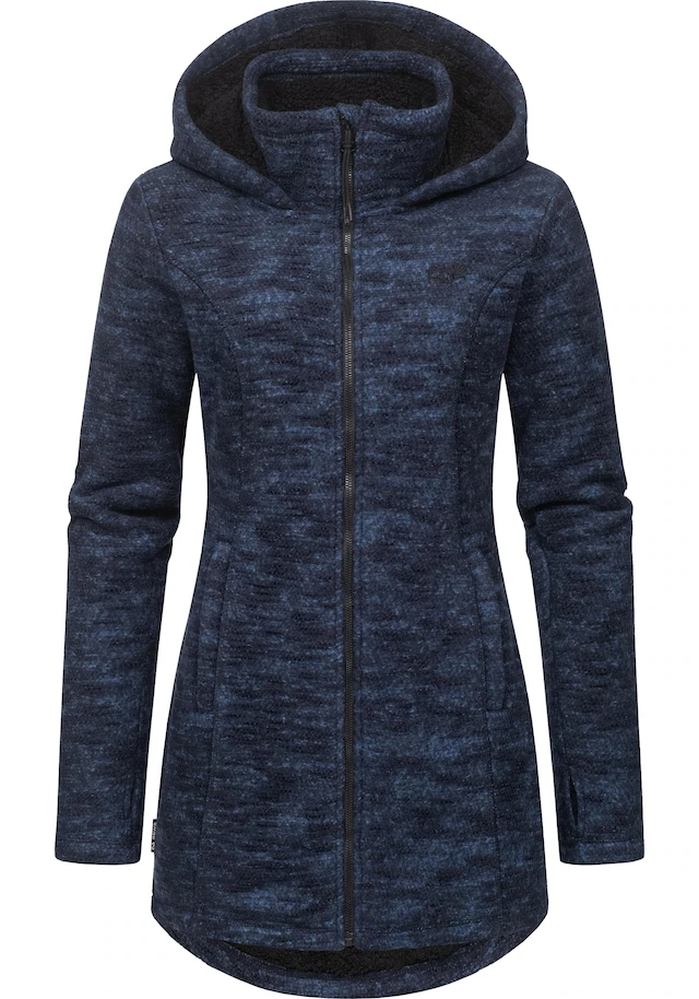 Ragwear Longstrickjacke »Leysha Melange« Sportliche Kapuzenjacke in melierter Strick-Optik