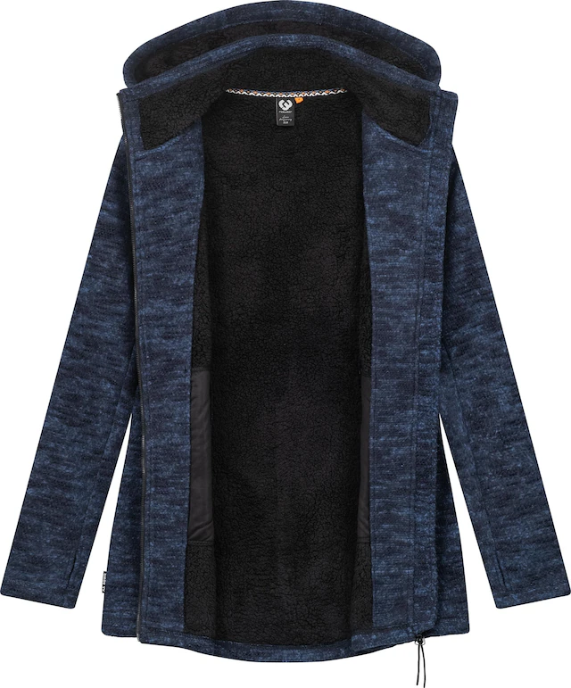 Ragwear Longstrickjacke »Leysha Melange« Sportliche Kapuzenjacke in melierter Strick-Optik