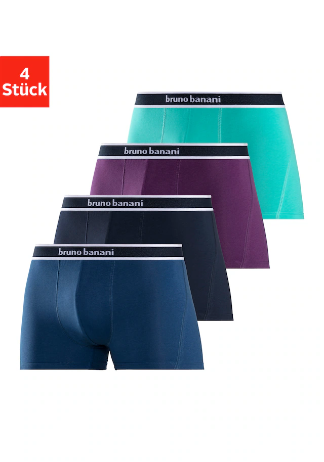 Bruno Banani Boxer »Boxershorts für Herren« 4er Pack, mit Steifen und Logo im Bund