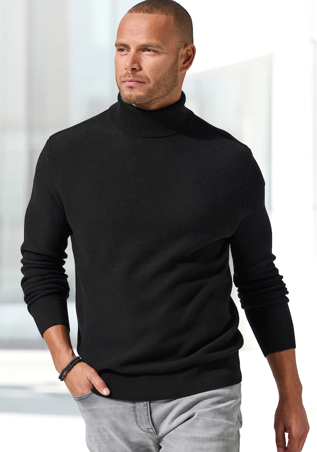 H.I.S Rollkragenpullover Strickpullover in modischer Struktur