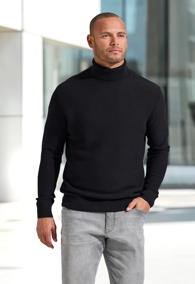 H.I.S Rollkragenpullover Strickpullover in modischer Struktur