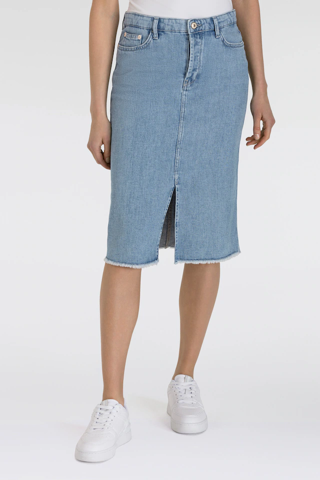 MAC Midirock »MIDI SKIRT fringe« im Five-Pocket Style