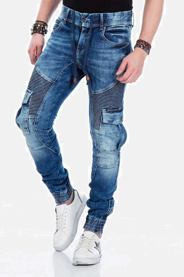 Cipo & Baxx Cargojeans »Jeans« mit elastischen Bündchen am Saum, CD-446