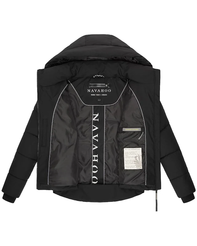 Navahoo Steppjacke »Lachperle XIV« mit Kapuze Kurze gesteppte Damen Winterjacke mit hohem Kragen und Kapuze