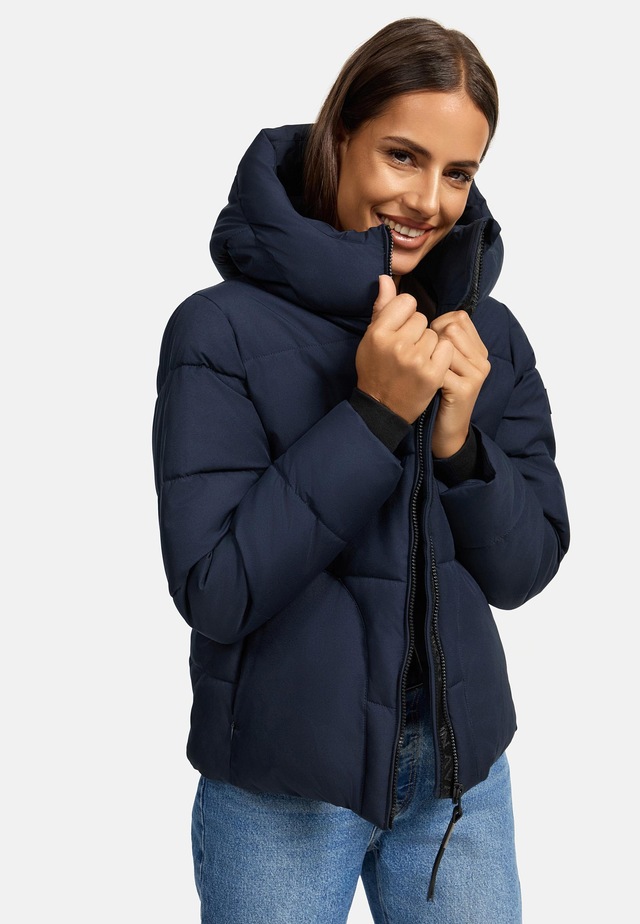 Navahoo Steppjacke »Lachperle XIV« mit Kapuze Kurze gesteppte Damen Winterjacke mit hohem Kragen und Kapuze