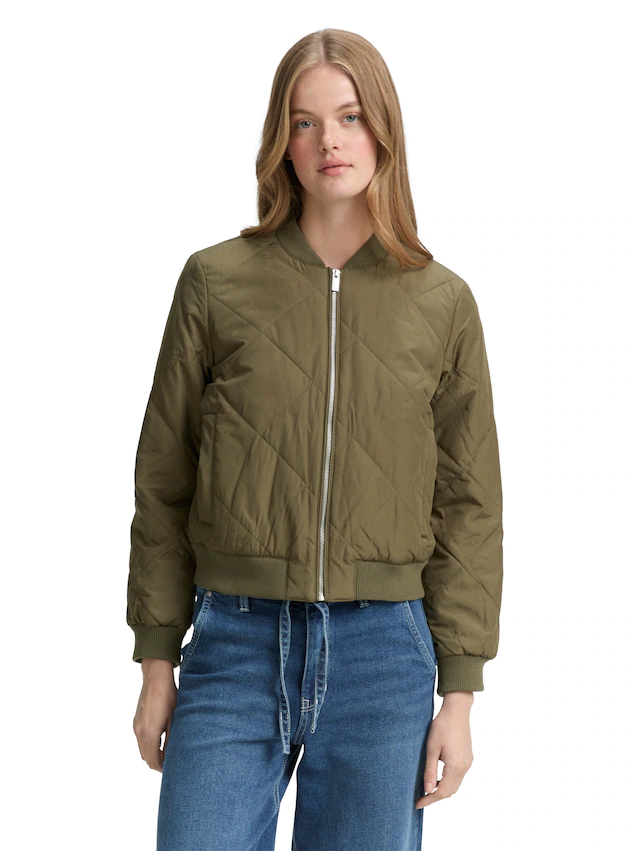 TOM TAILOR Denim Bomberjacke ohne Kapuze mit Strukurmuster