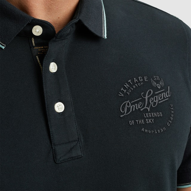 PME LEGEND Poloshirt »Short sleeve polo stretch pique package« mit Schriftzug