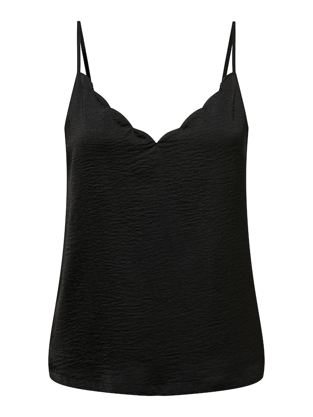 ONLY Spaghettitop »ONLDEBBIE – Singlet mit geschwungener Ausschnittkante« unifarben, feminin, tailliert, Polyester, Spaghettiträger