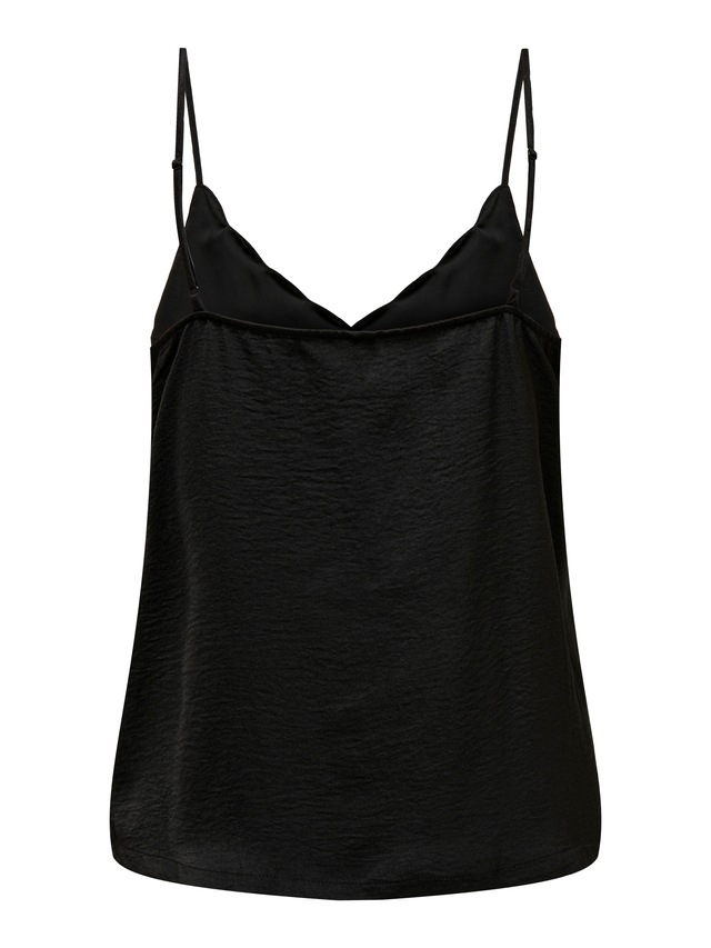 ONLY Spaghettitop »ONLDEBBIE – Singlet mit geschwungener Ausschnittkante« unifarben, feminin, tailliert, Polyester, Spaghettiträger