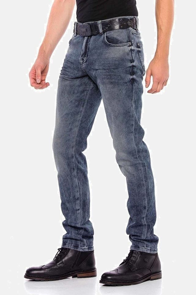 Cipo & Baxx Slim-fit-Jeans »Jeans« mit Allover-Gitter-Musterung, CD543