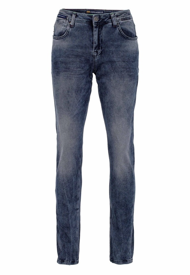 Cipo & Baxx Slim-fit-Jeans »Jeans« mit Allover-Gitter-Musterung, CD543