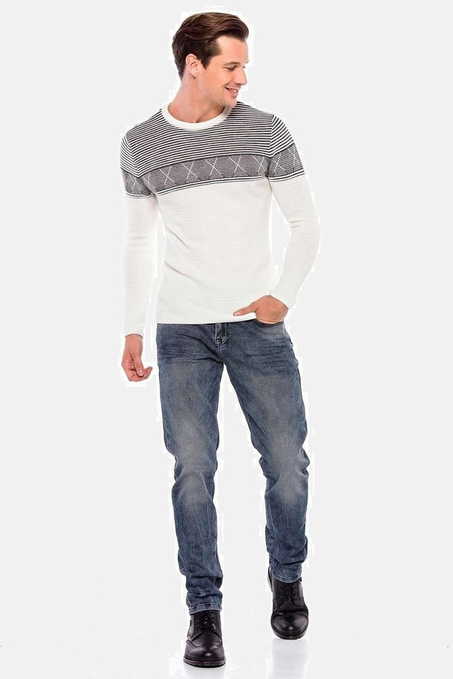 Cipo & Baxx Slim-fit-Jeans »Jeans« mit Allover-Gitter-Musterung, CD543