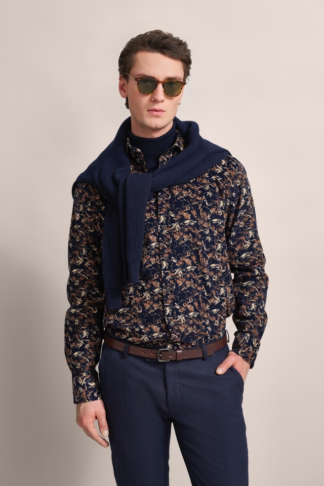 bugatti Langarmhemd mit grafischem Print