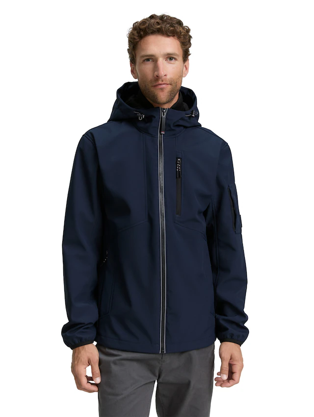 TOM TAILOR Softshelljacke mit Kapuze mit Kapuze
