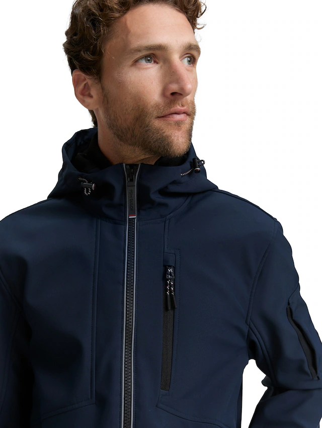 TOM TAILOR Softshelljacke mit Kapuze mit Kapuze