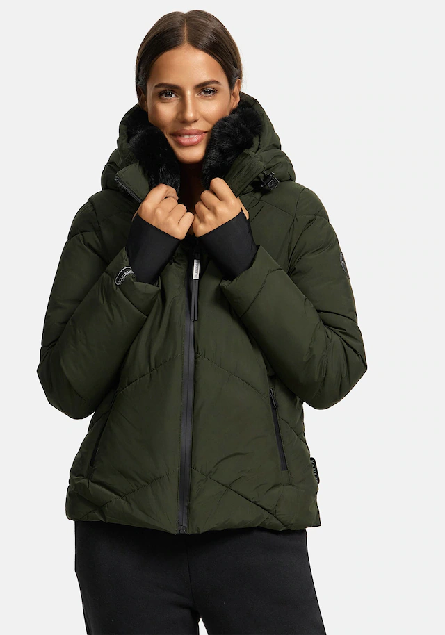 Marikoo Winterjacke »Simaraa« mit abnehmbarem Kunstfellkragen