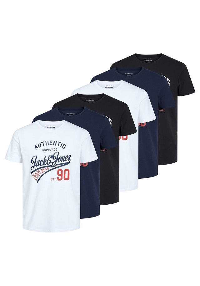 Jack & Jones T-Shirt »T-Shirt JJETHAN TEE CREW NECK 3PK 6er Pack«